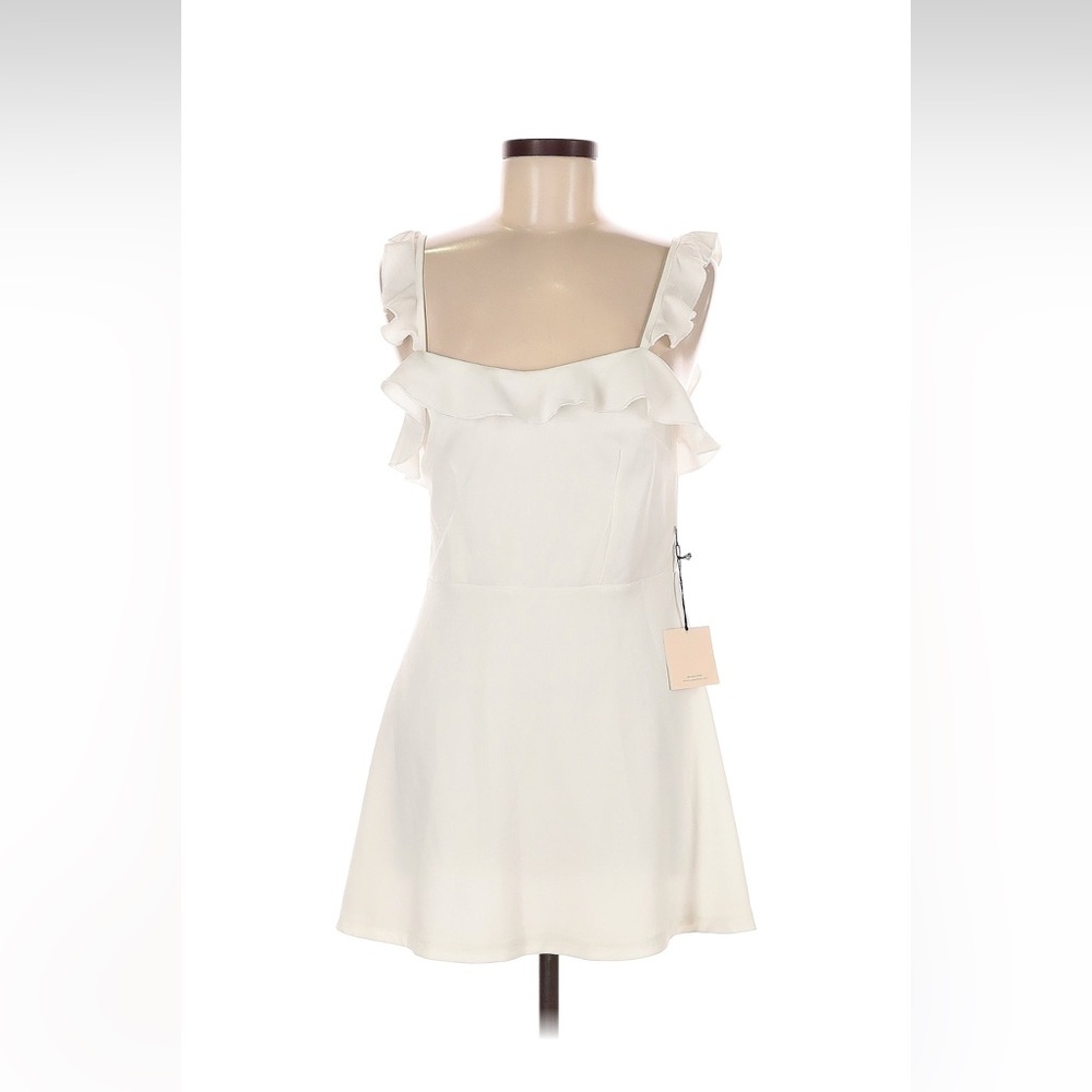 Superdown White Ruffle Mini Dress